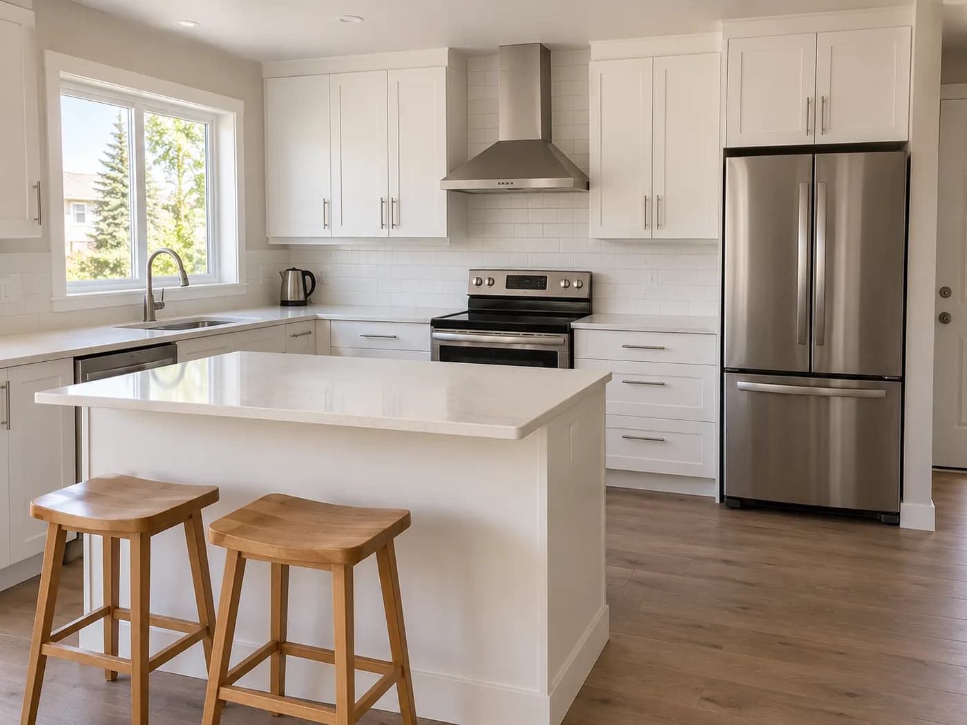 A freshly cleaned kitchen