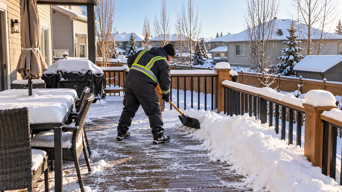 Cleared driveway and walkway