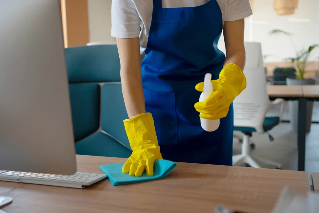 Professional office cleaning services maintaining a clean workspace